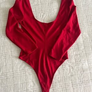 RED GOOD AMERICAN BODYSUIT